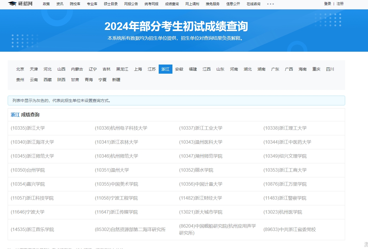 杭州电子科技大学2024年考研初试成绩查询入口