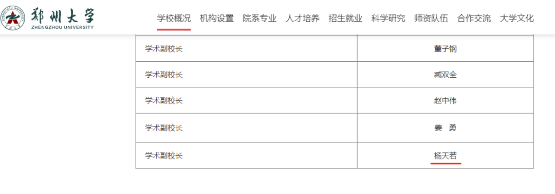 杨天若已出任郑州大学学术副校长